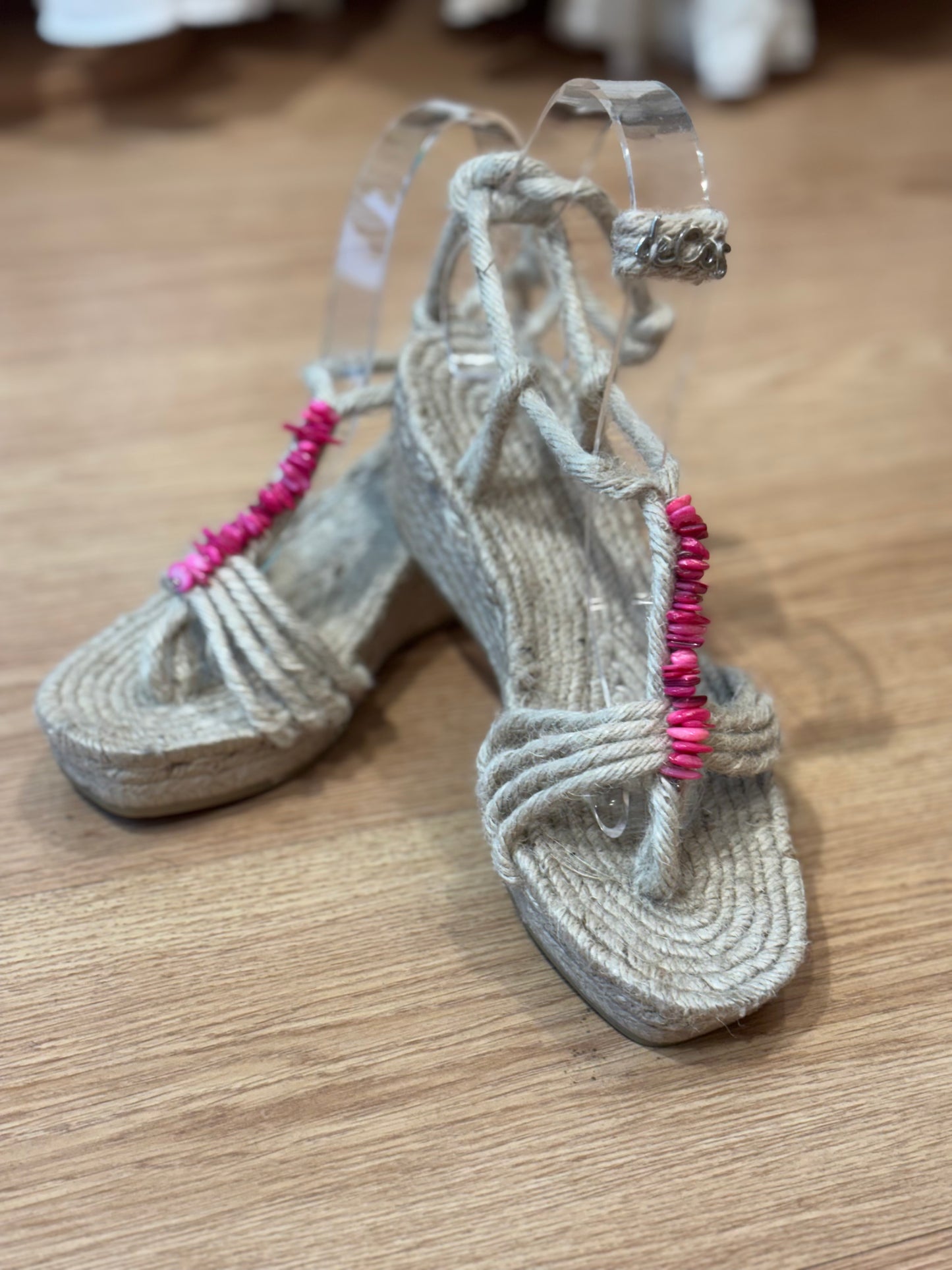 Sandalia yute Plataforma cuarzo rosa