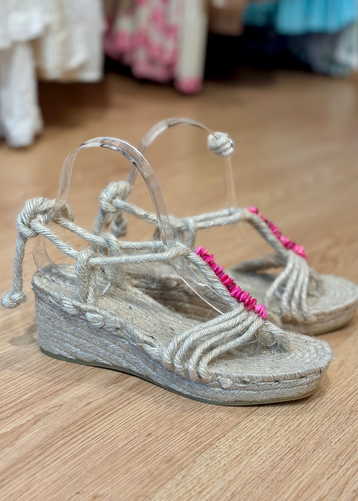 Sandalia yute Plataforma cuarzo rosa