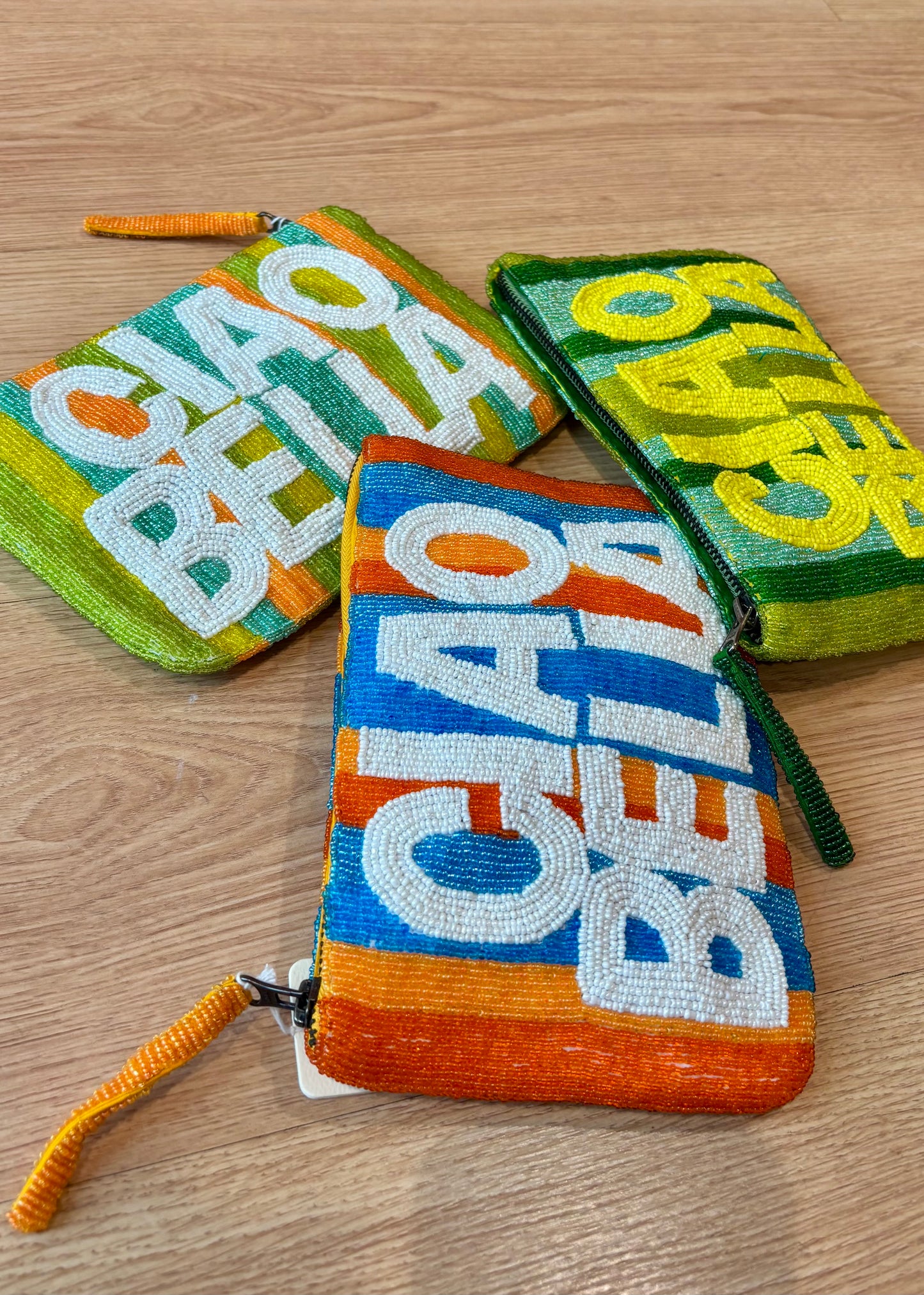 Cartera Bits ” Ciao Bella” Azul y Naranja