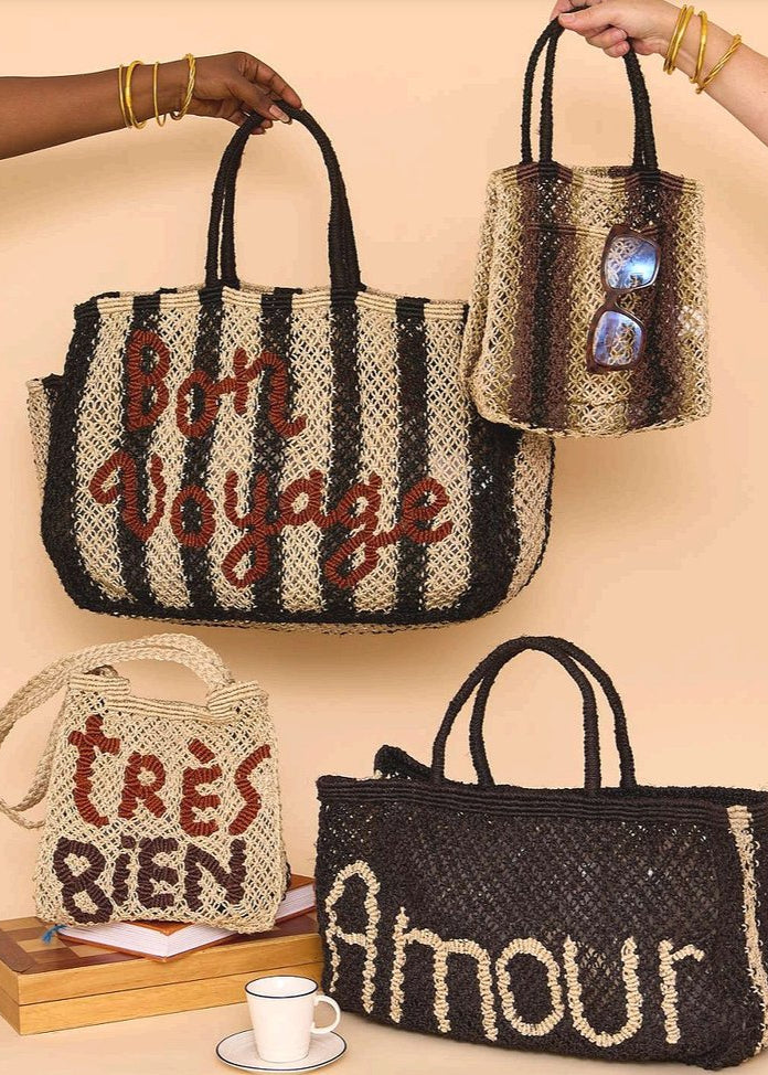 Bolso de yute "Bon Voyage"