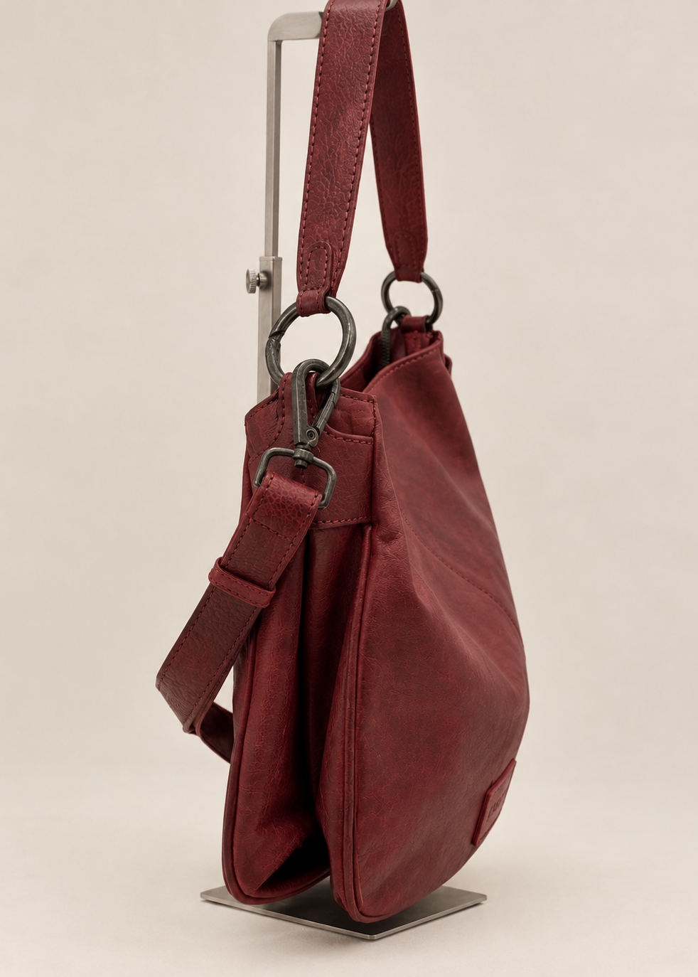 Bolso grande piel cereza