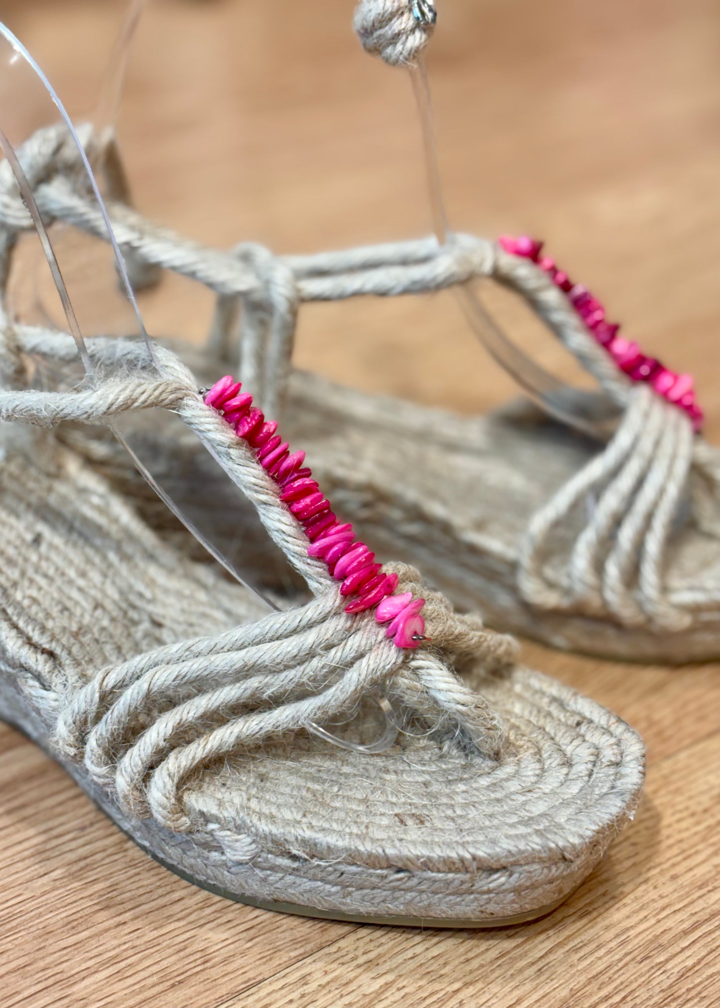 Sandalia yute Plataforma cuarzo rosa