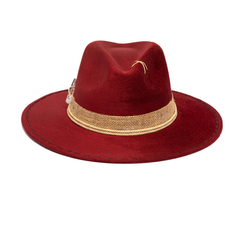 Sombrero gamuza burdeo