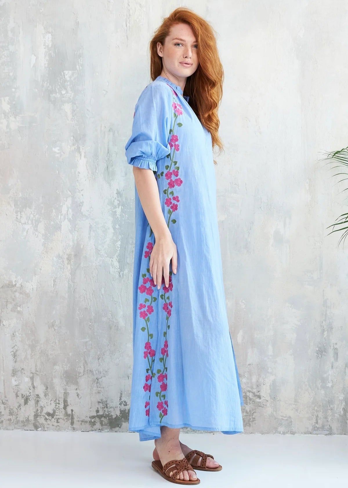 Vestido largo bordado Kalinda