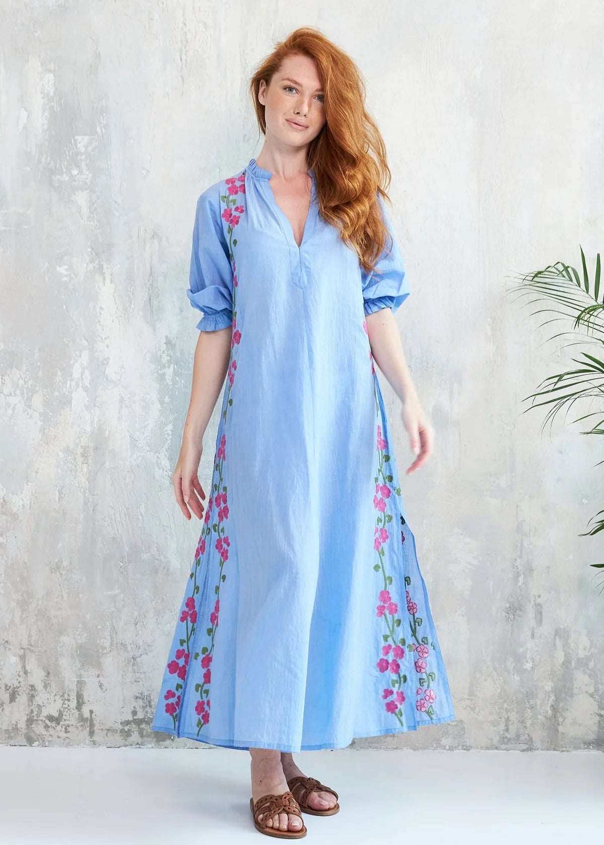 Vestido largo bordado Kalinda
