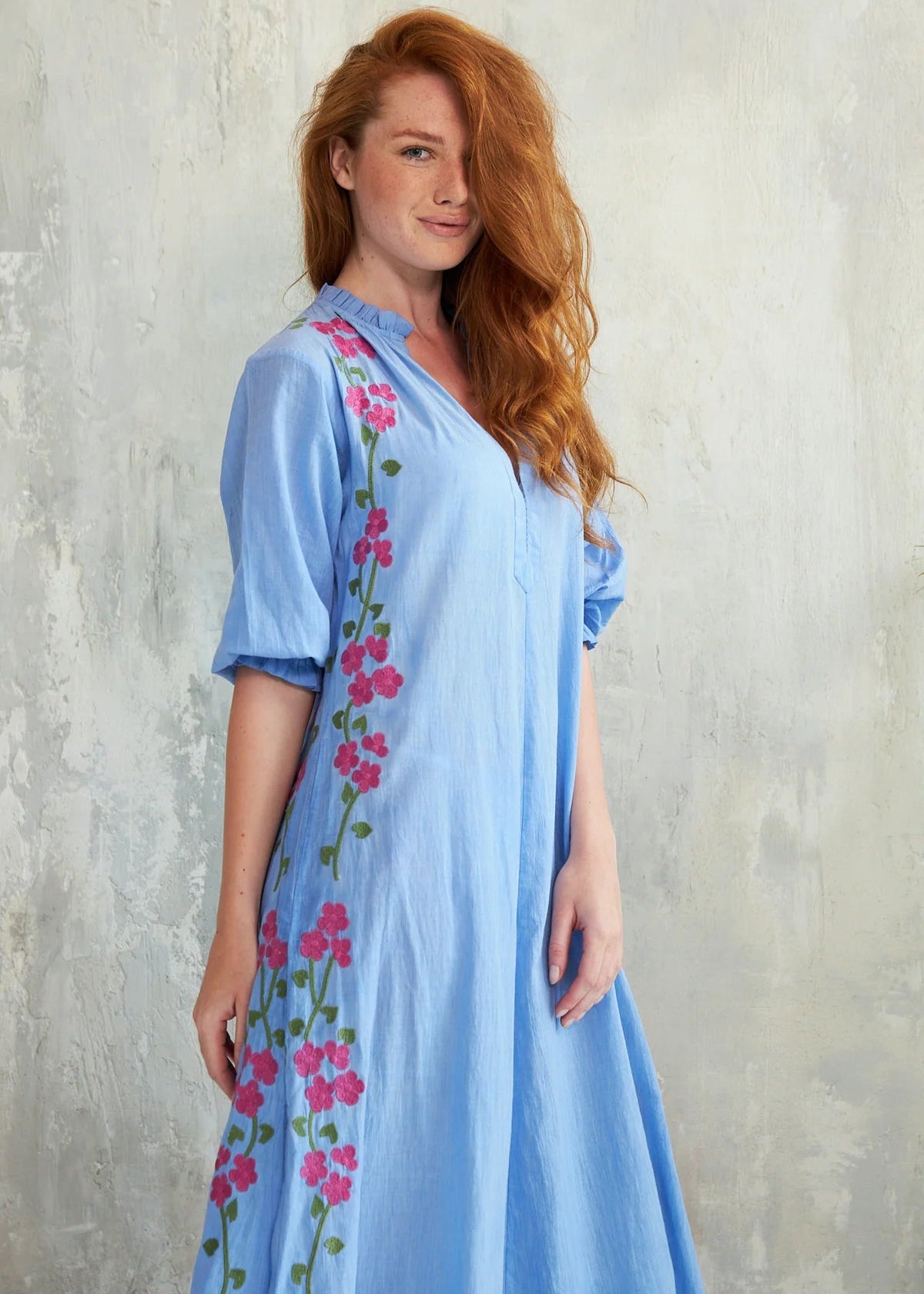 Vestido largo bordado Kalinda