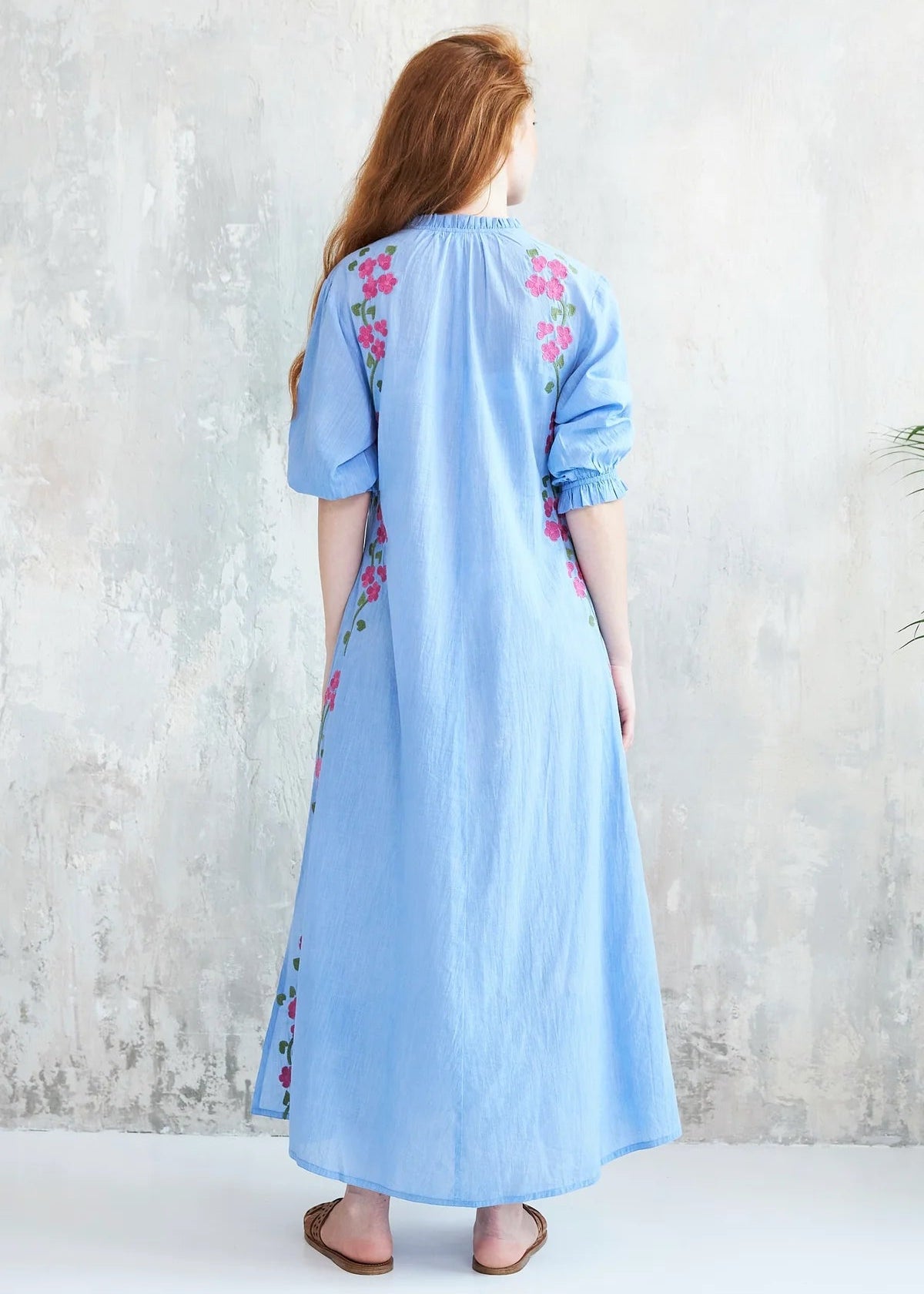 Vestido largo bordado Kalinda