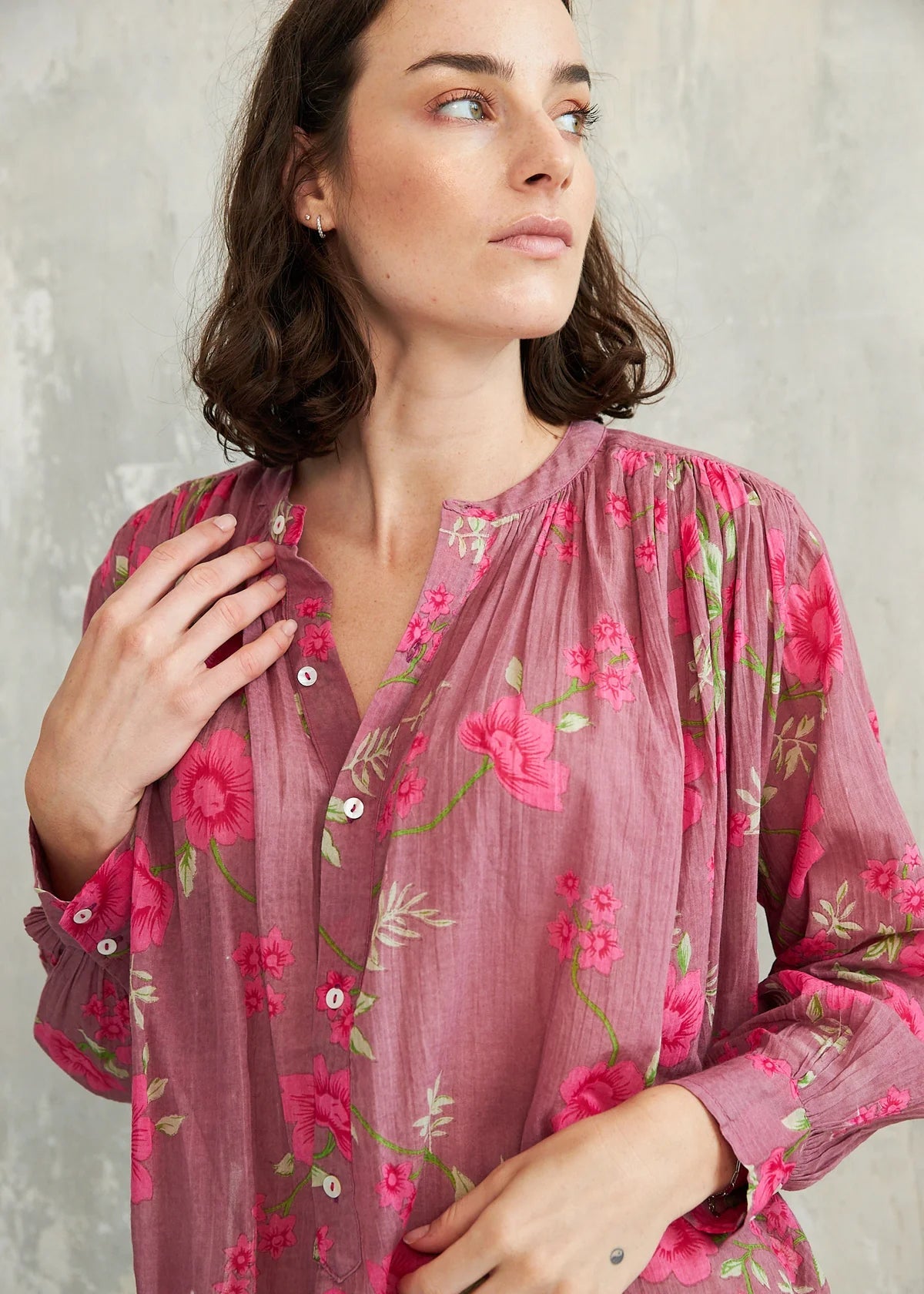 Blusa estampada de manga larga