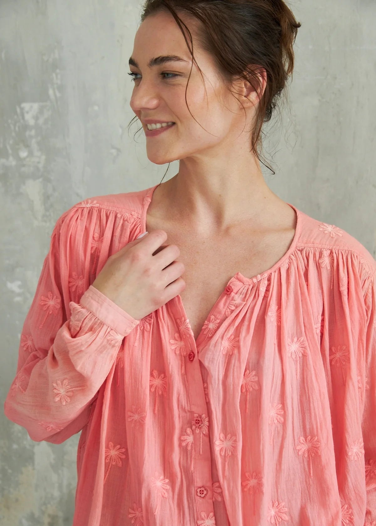 Blusa manga larga rosa Lolla