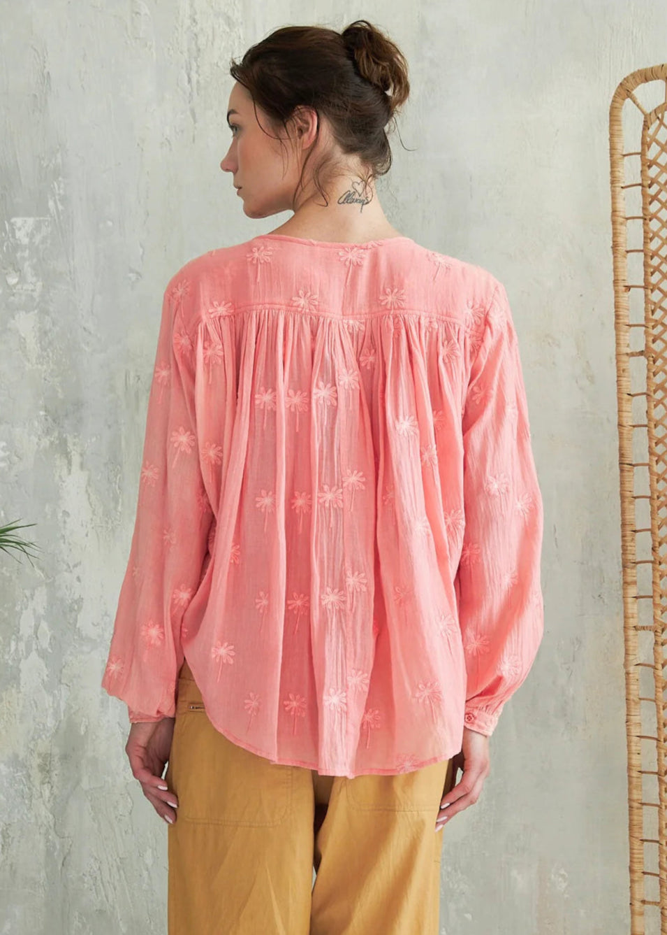 Blusa manga larga rosa Lolla