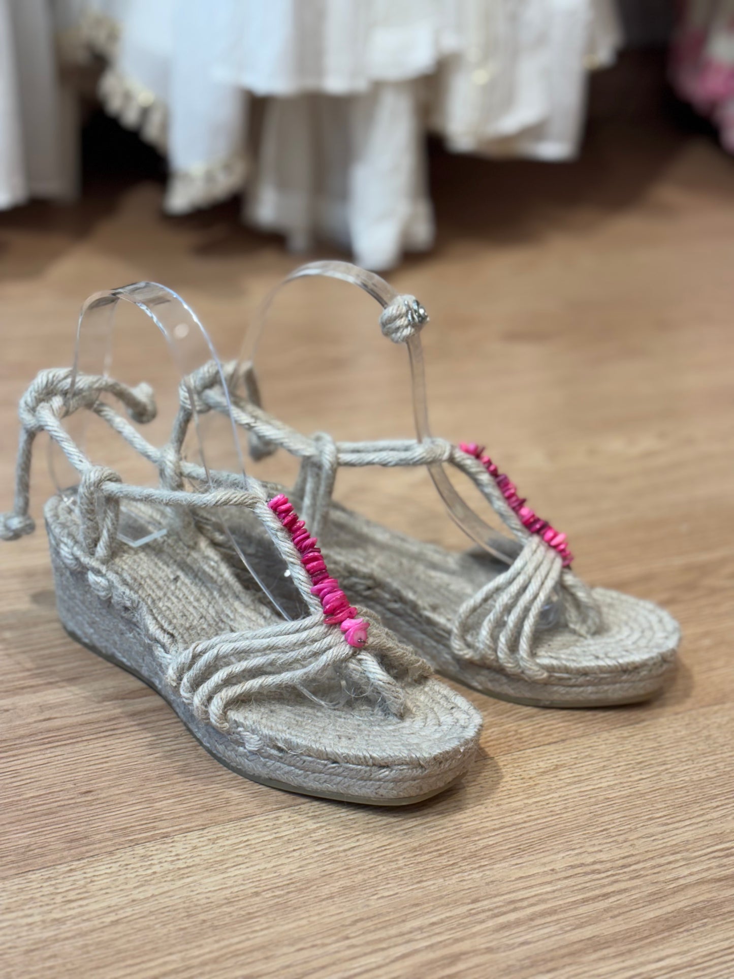 Sandalia yute Plataforma cuarzo rosa