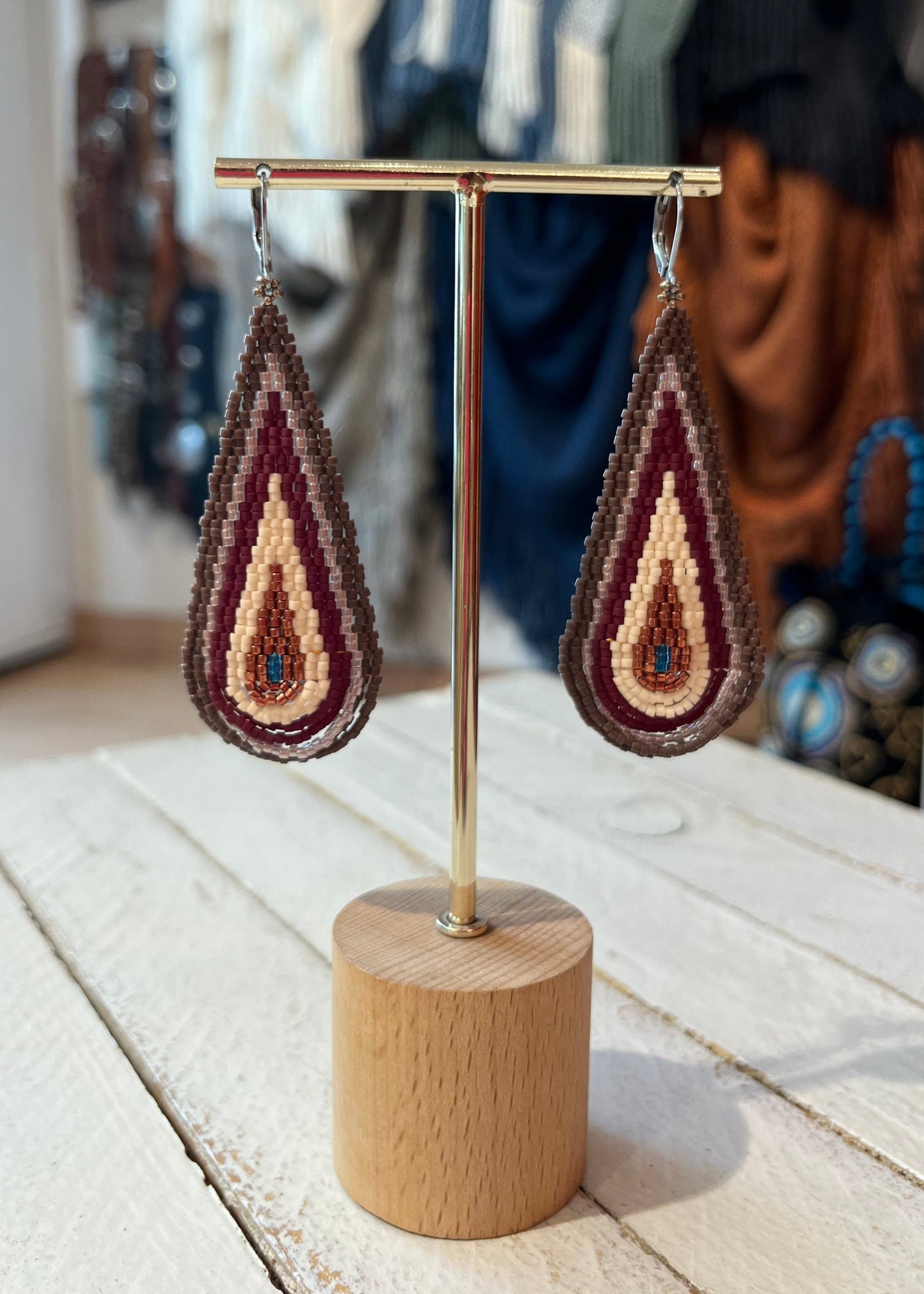 Pendientes chaquira gota