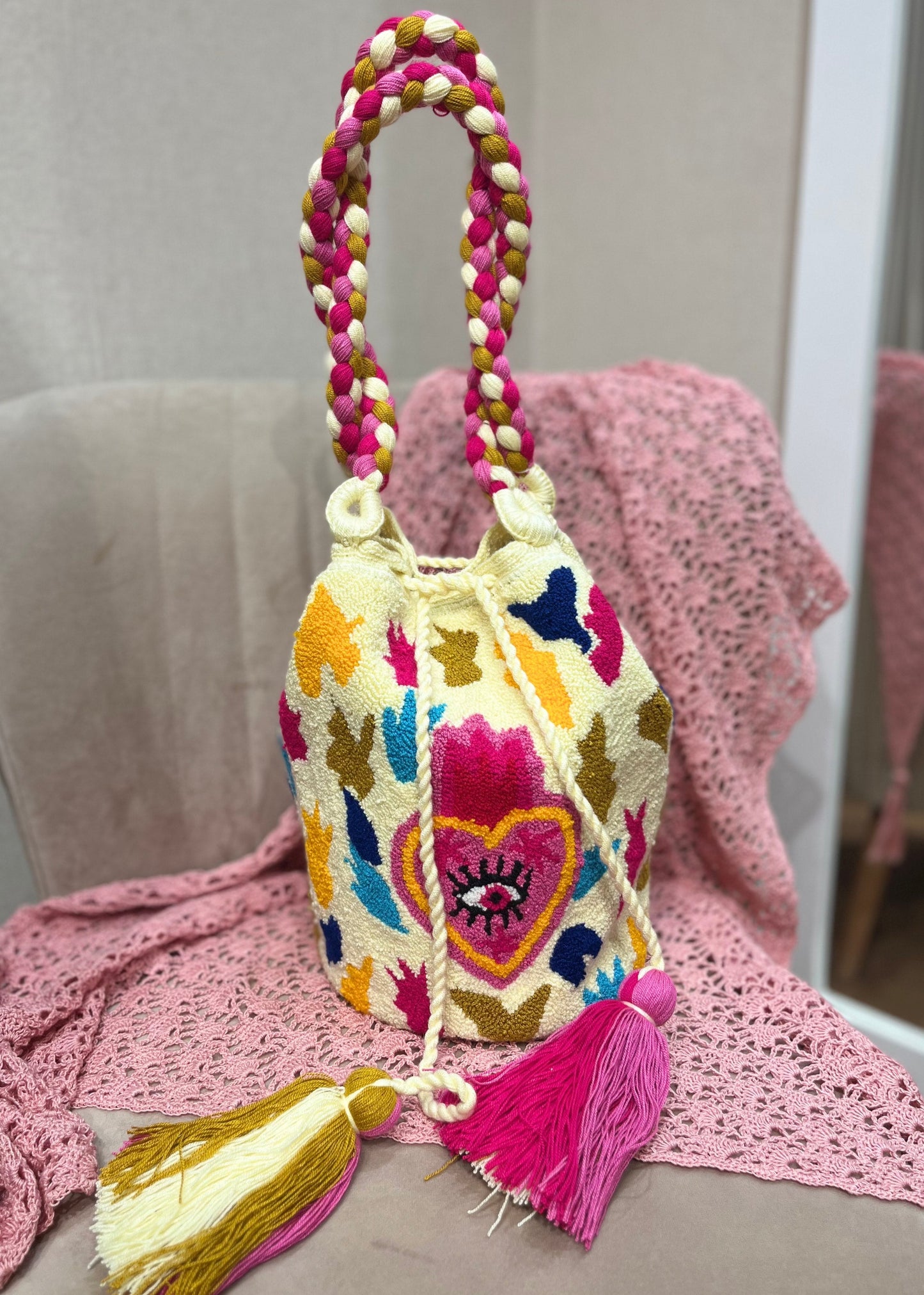 Bolso wayuu corazón