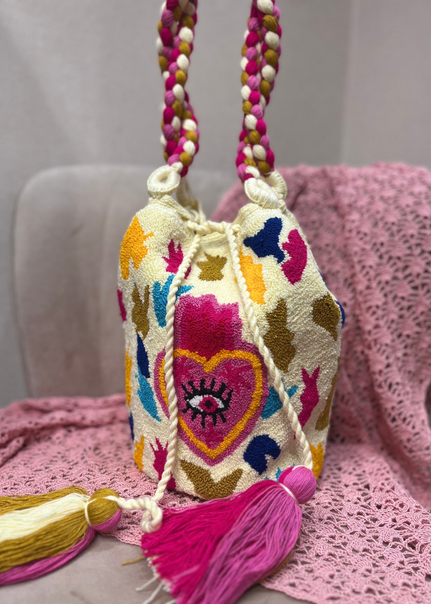 Bolso wayuu corazón