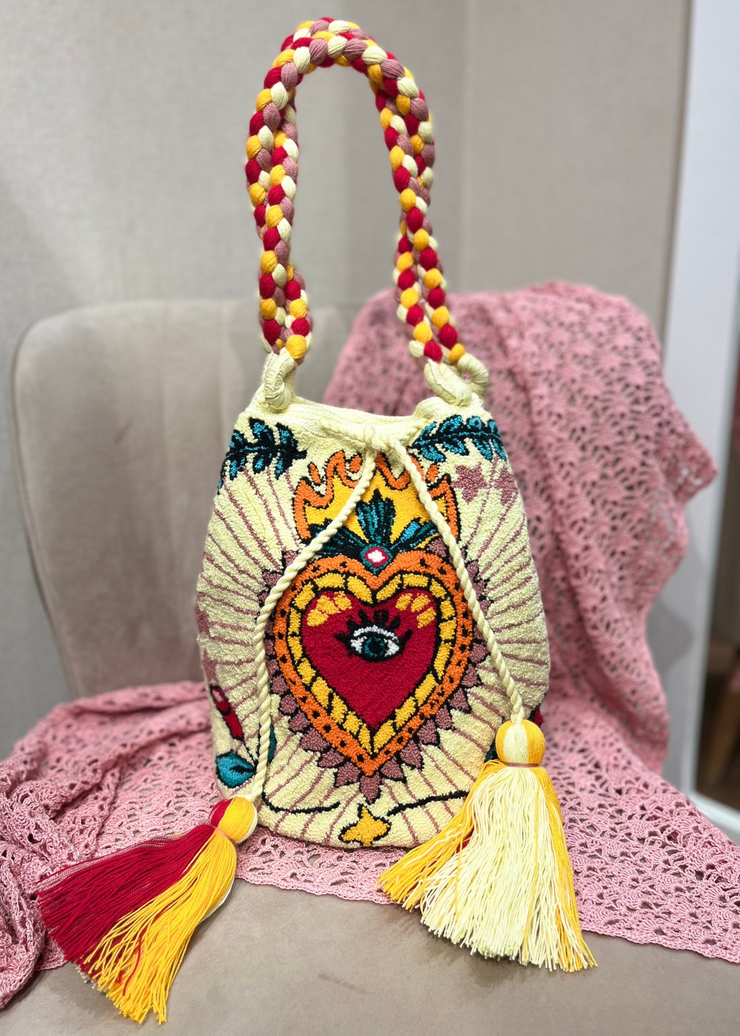 Bolso wayuu corazón