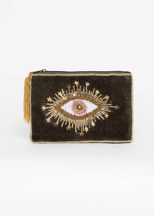 Clutch Stelar en terciopelo y bordado