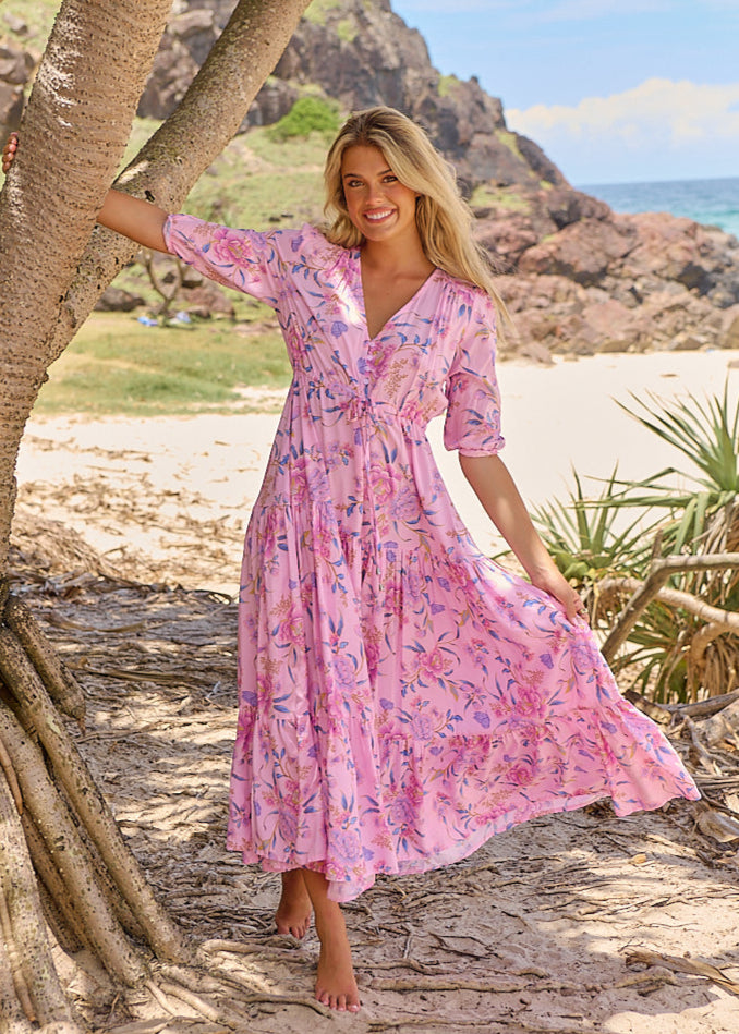 Vestido maxi rosa