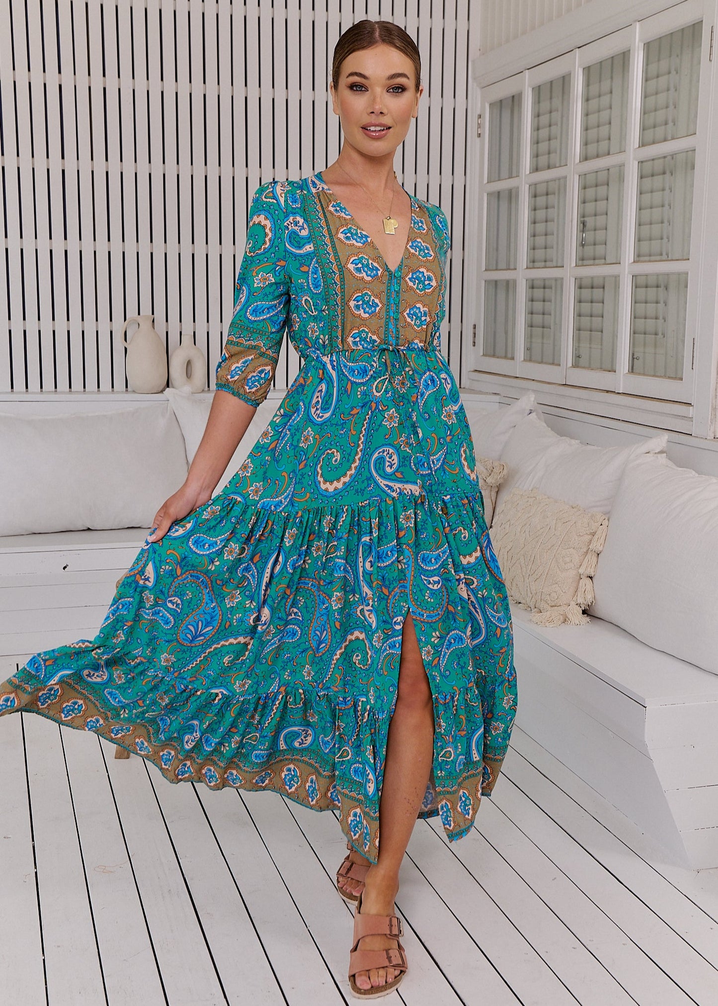 Vestido maxi verde