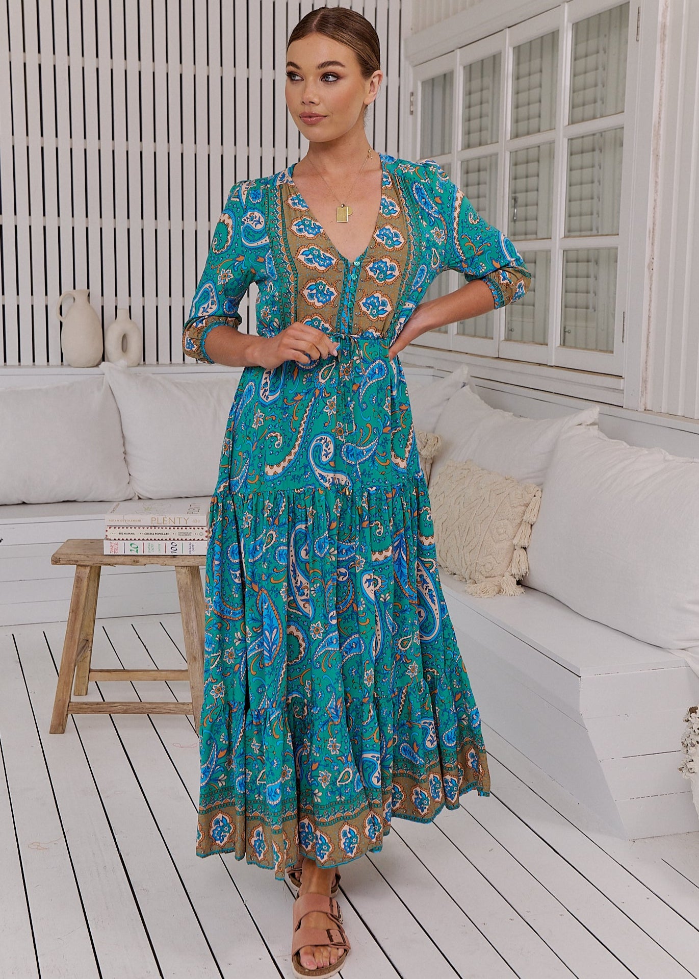 Vestido maxi verde