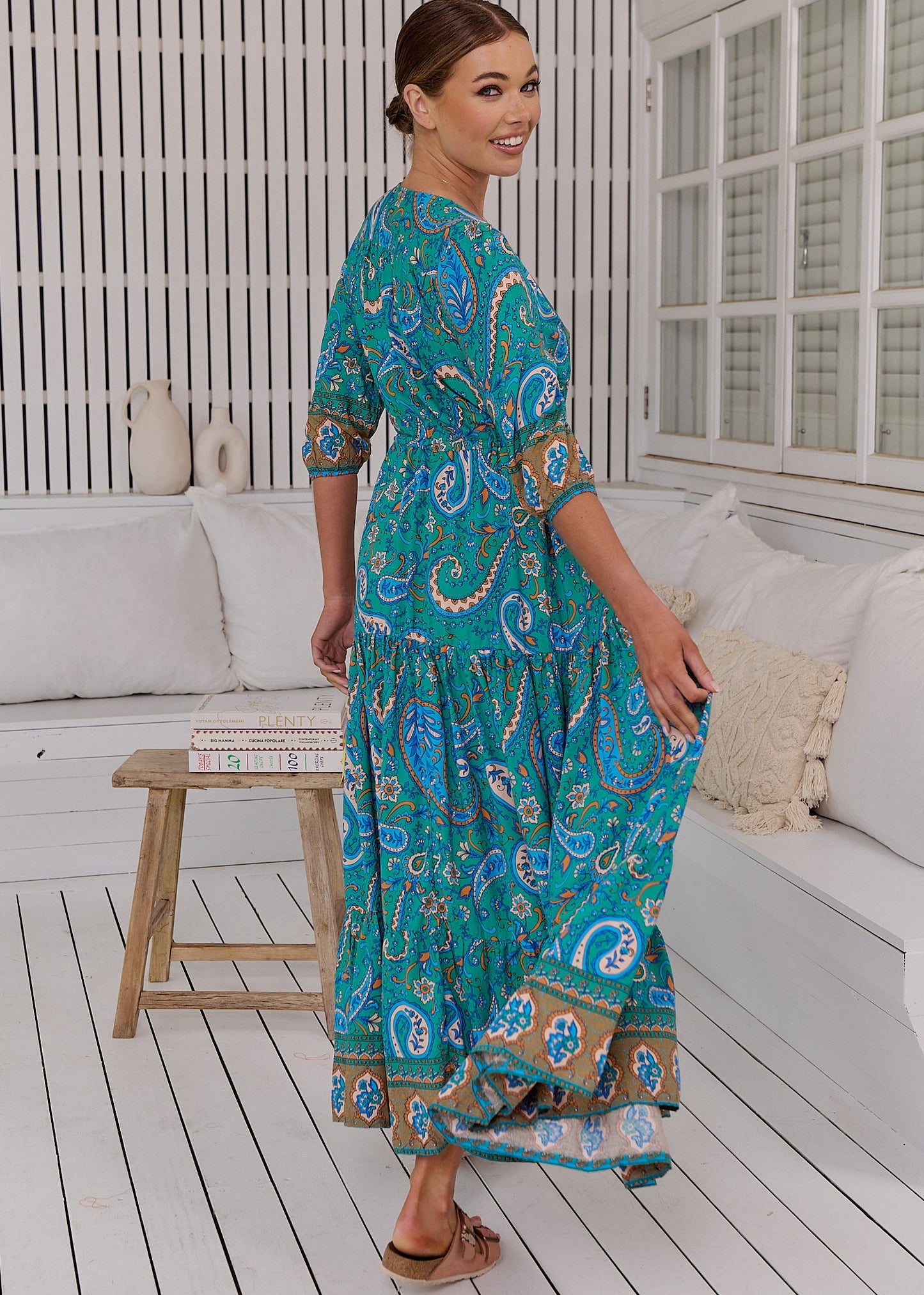Vestido maxi verde
