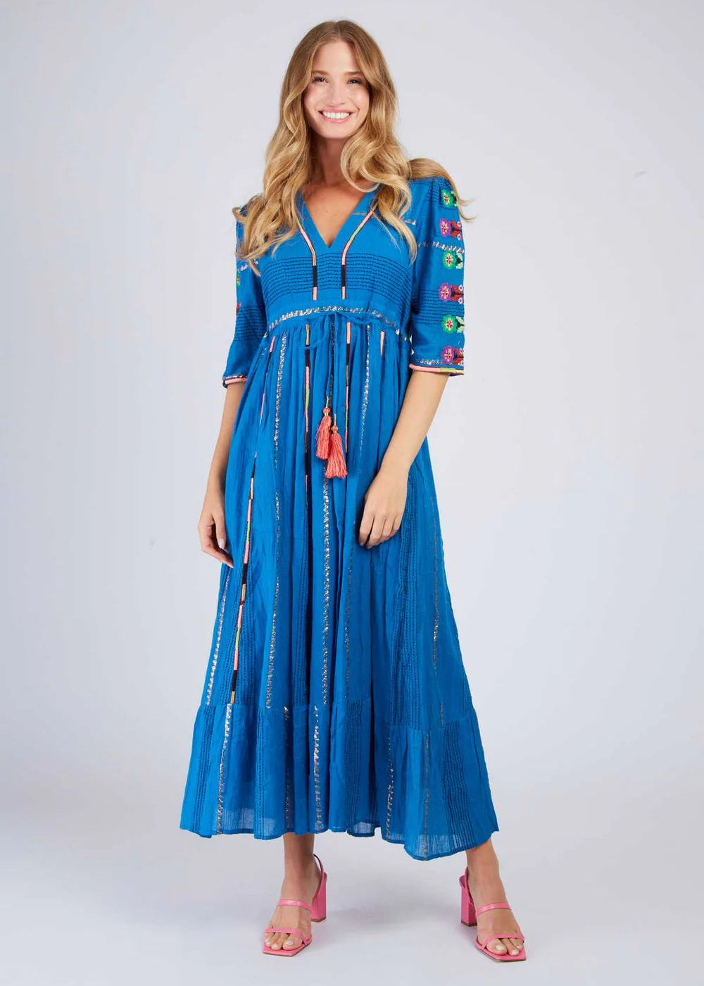 Vestido largo bordado Camille