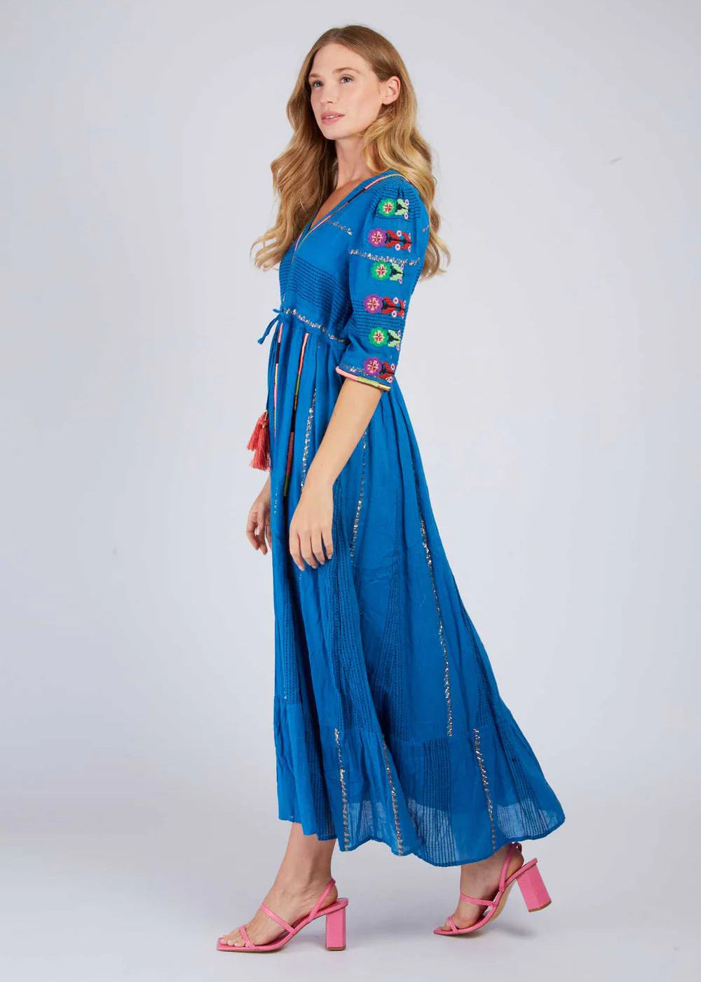 Vestido largo bordado Camille