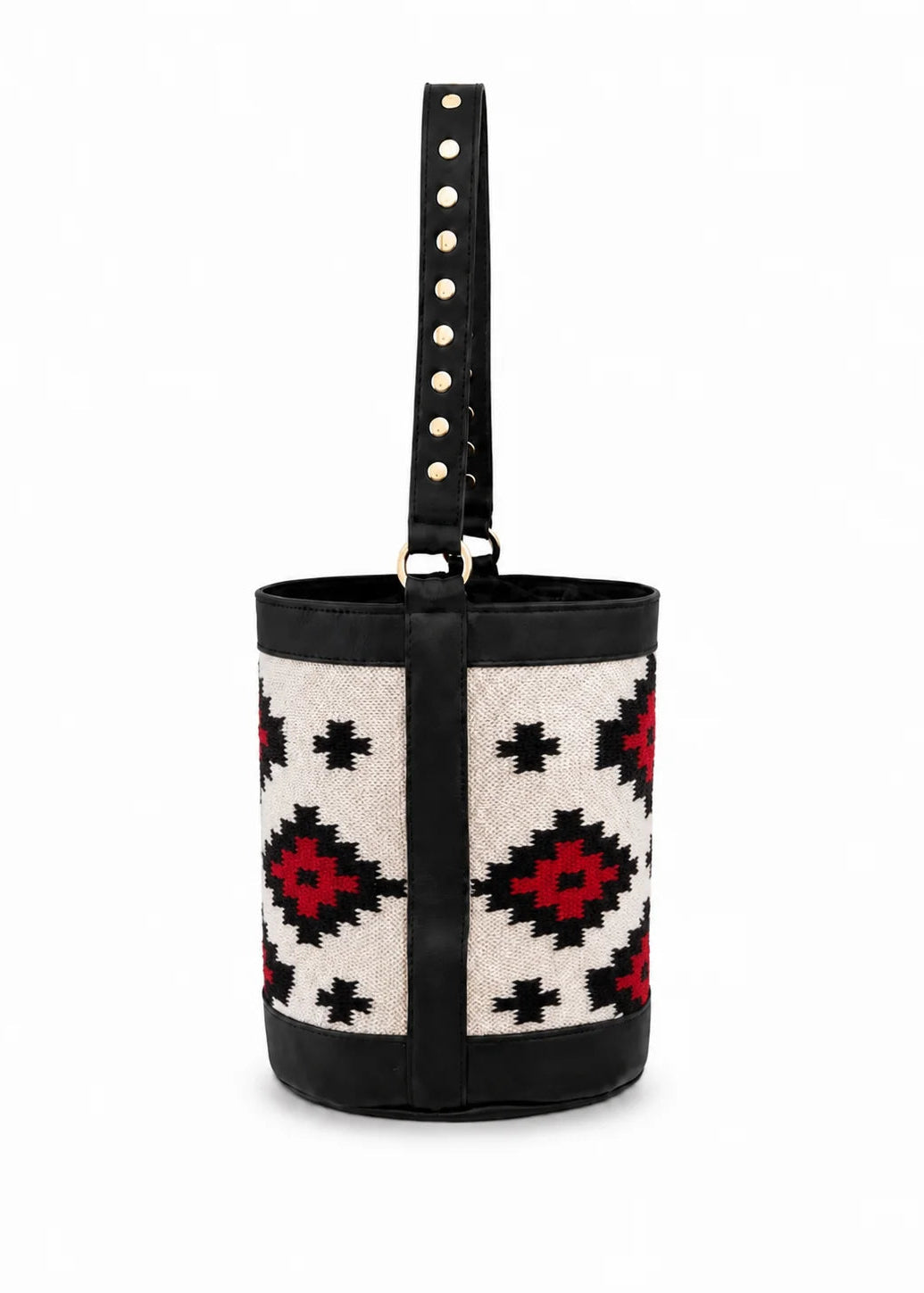 Bolso Selaia bucket beige y negro