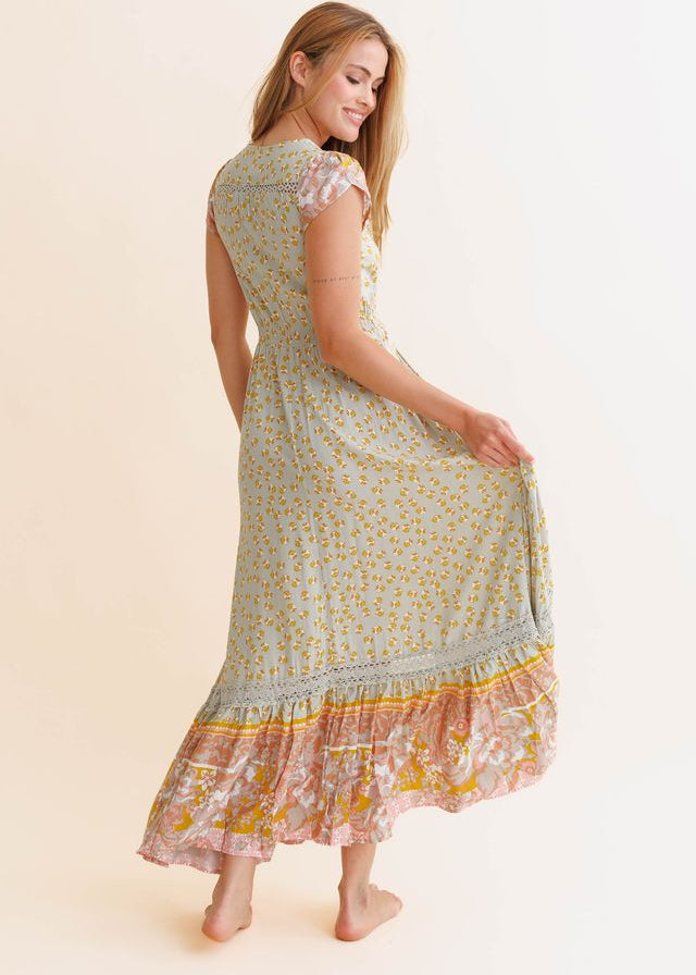 Vestido largo estampado