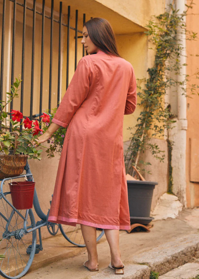 Vestido liso rosa Anaelle
