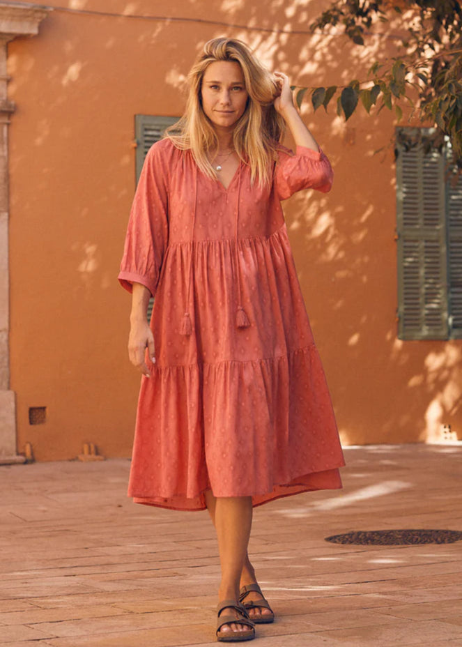 Vestido liso rosa Angela