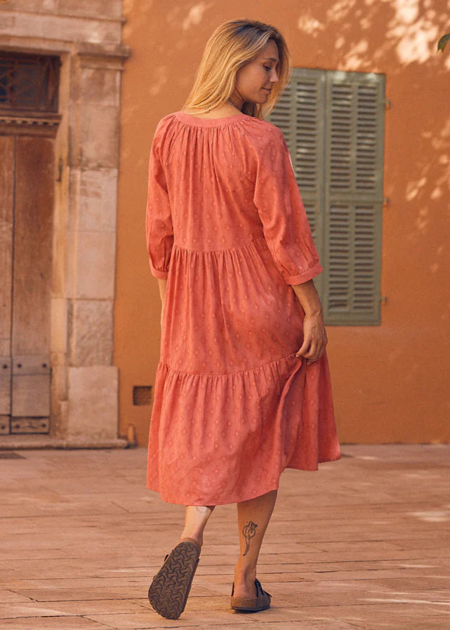 Vestido liso rosa Angela
