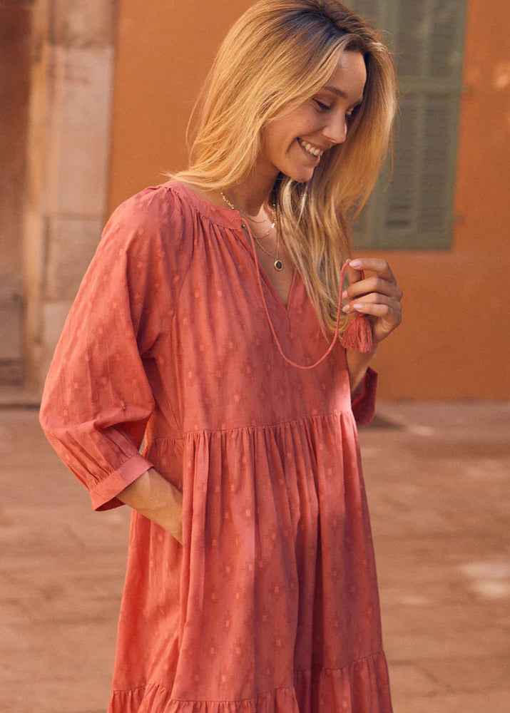 Vestido liso rosa Angela