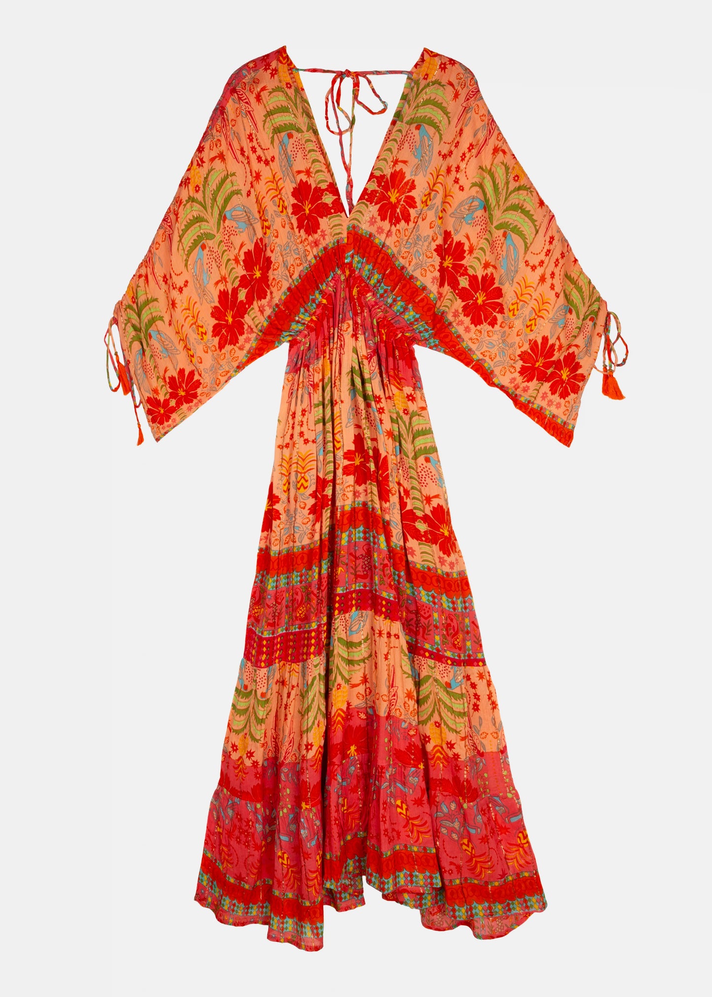 Vestido con mangas naranja