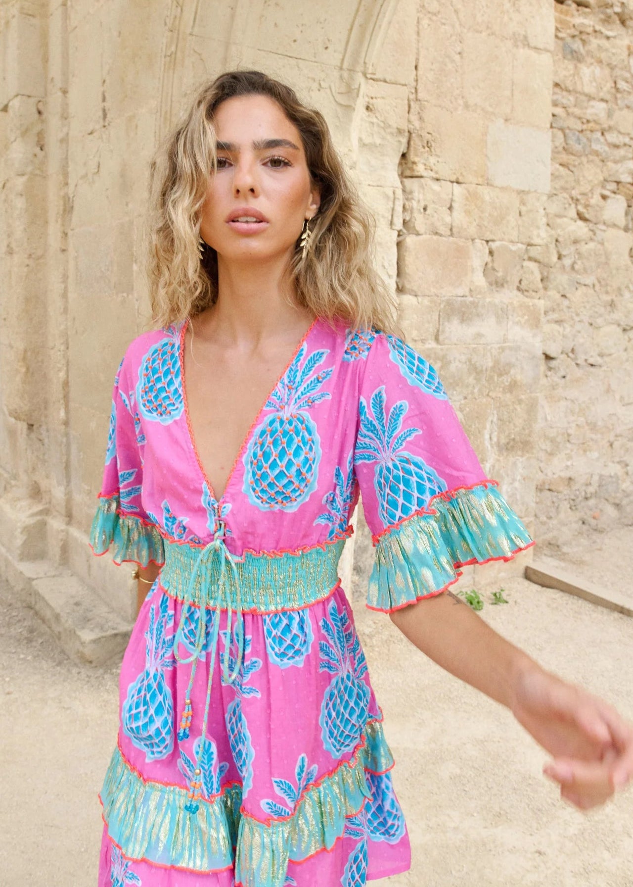 Vestido corto Pineapple rosa