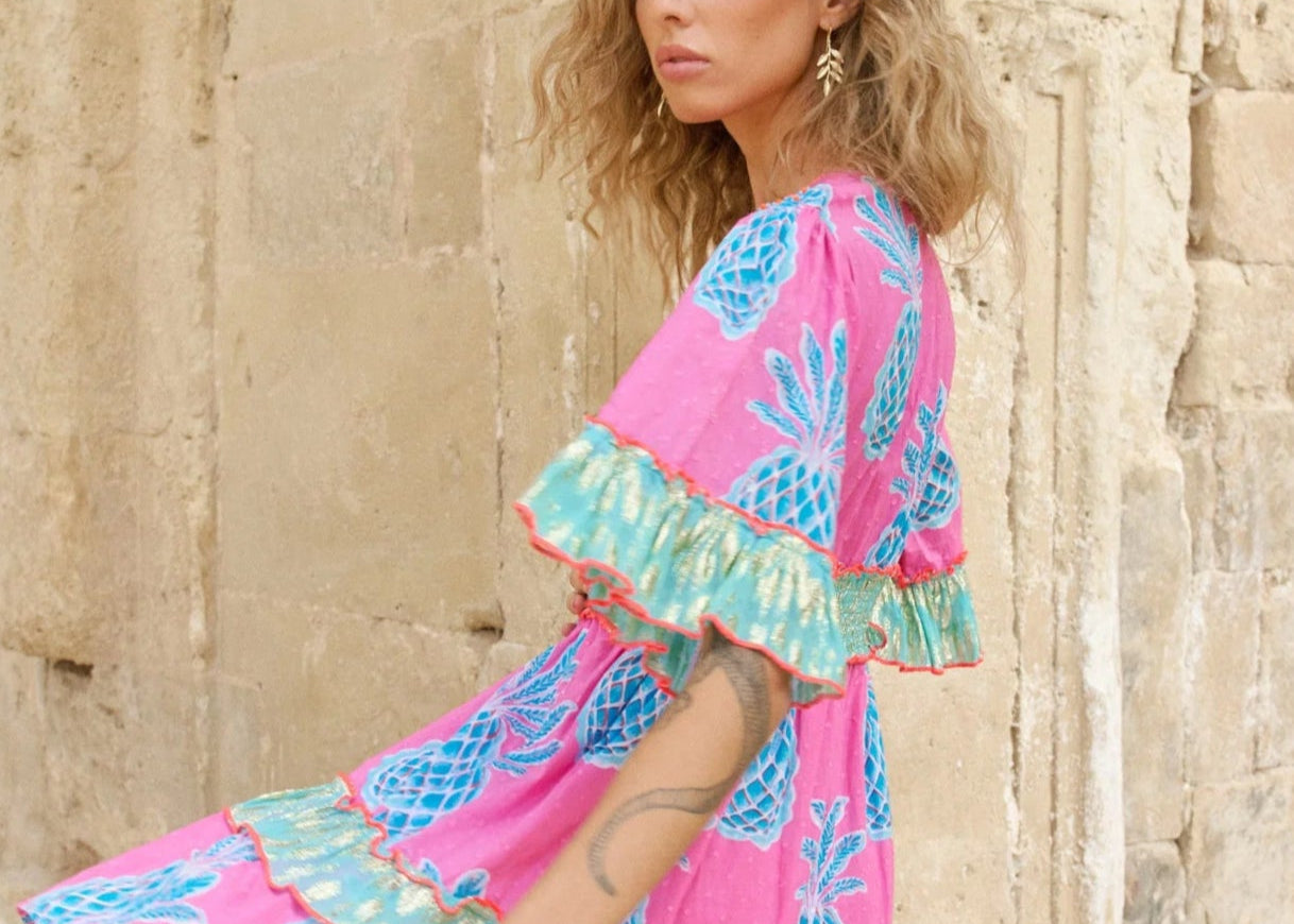 Vestido corto Pineapple rosa