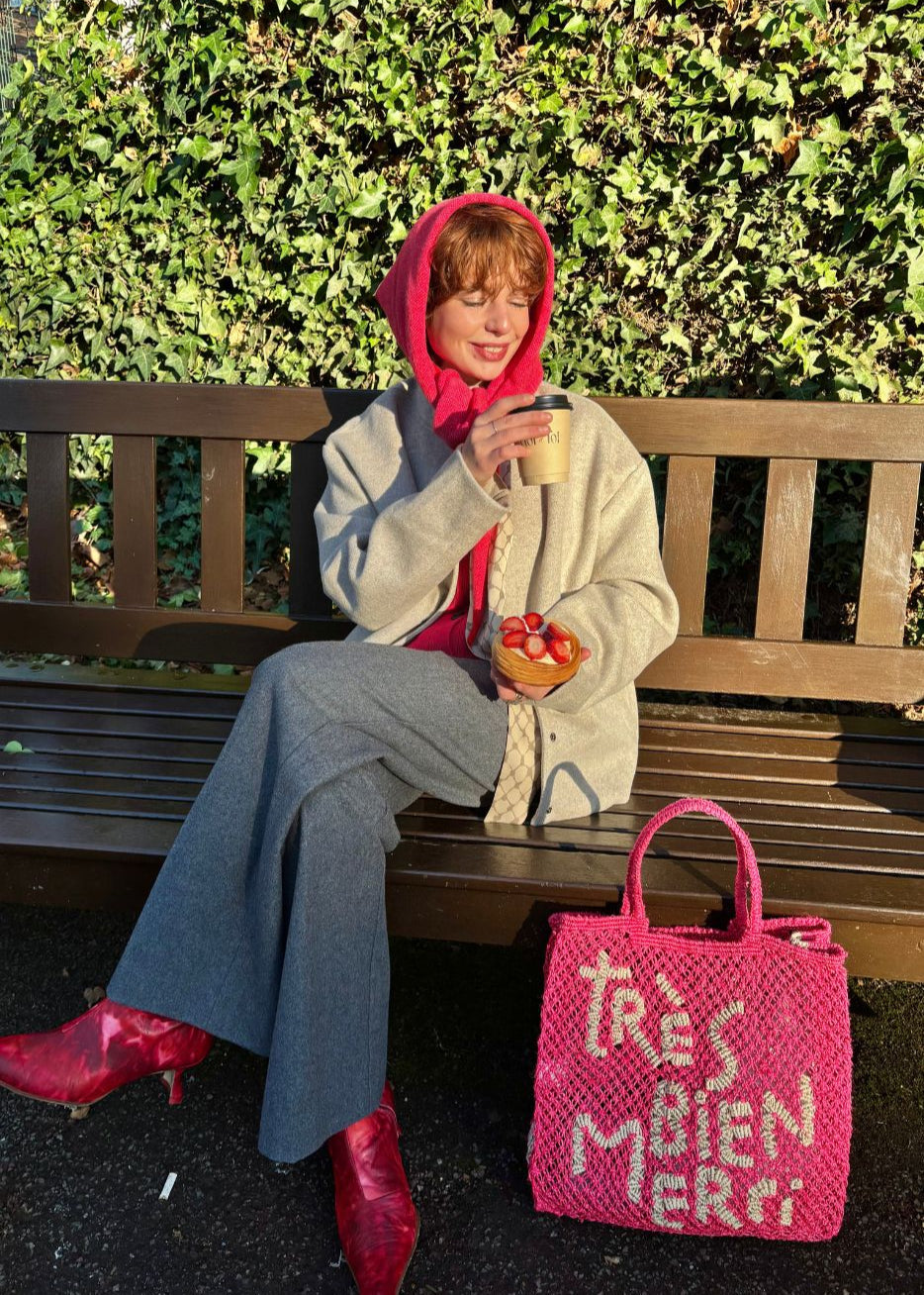 Bolso de yute "Très Bien Merci"