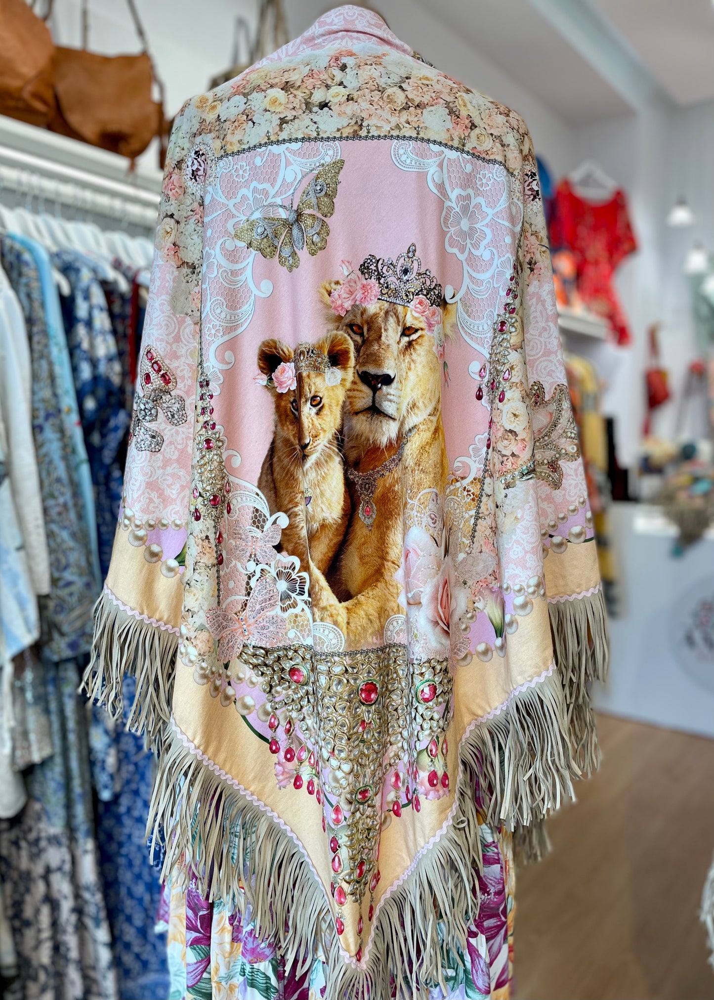 Chal reversible estampado