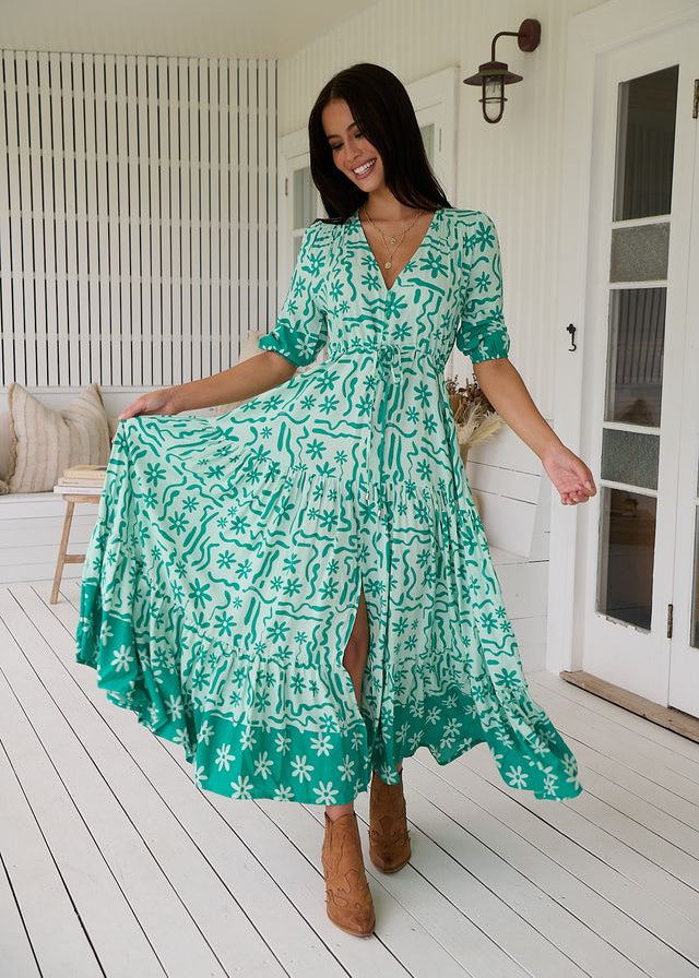 Vestido largo estampado