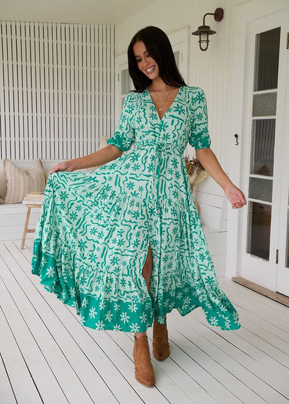 Vestido largo estampado