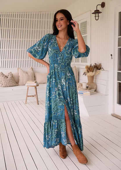 Vestido largo estampado