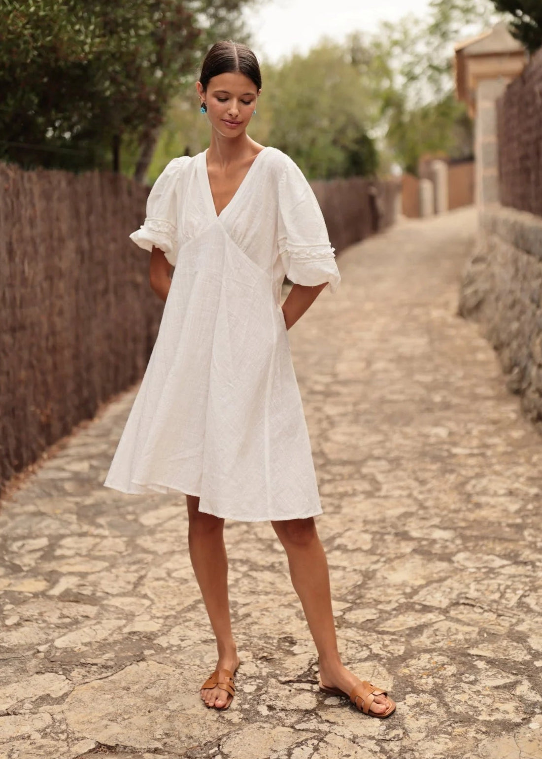 Vestido corto blanco