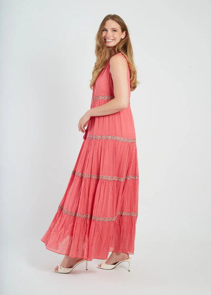 Vestido largo bordado Greta