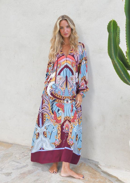 Vestido largo estampado