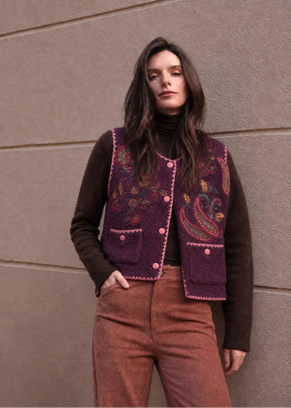 Chaleco Olivia malva