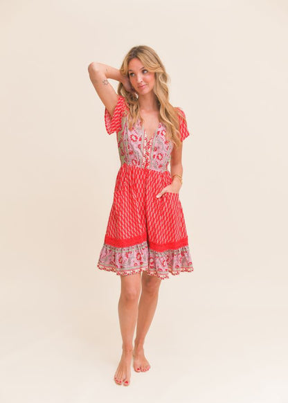 Vestido corto estampado