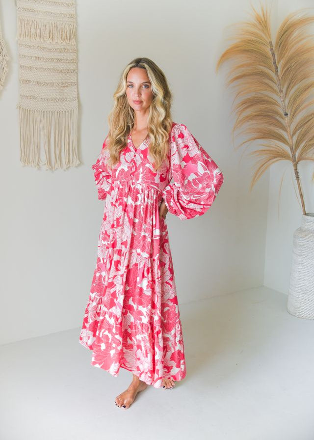 Vestido largo estampado