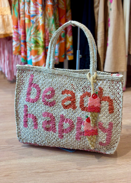 Bolso de yute “Beach Happy”