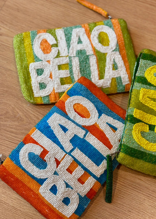 Cartera Bits ” Ciao Bella” Azul y Naranja