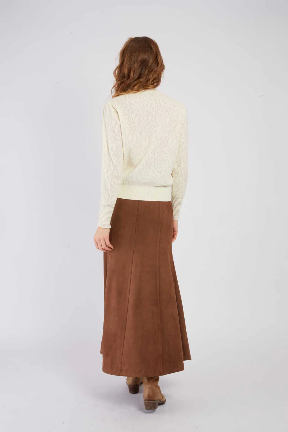 Falda larga acampanada camel