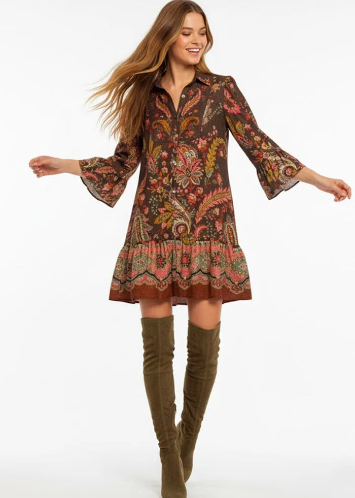 Vestido corto estampado Fawn